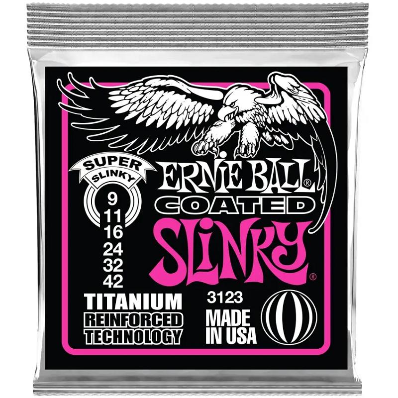 Ernie Ball 3123 RPS Coated Titanium Super Slinky 9-42 Corde per chitarra elettrica
