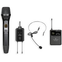Soundsation Pocketmic U16HP-A1 Sistema wireless compatto UHF doppio con 2x16 canali, 1 Mic. Palmare & 1 Trasm. Tascabile - 521.4-549.6MHz