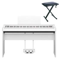 Yamaha P225 White Pianoforte Digitale + Stand L200 WH + Pedaliera LP1 WH + Panca in metallo