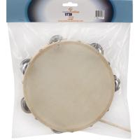 Soundsation ST2R-12 Tamburello in acero con pelle naturale e piattelli 12