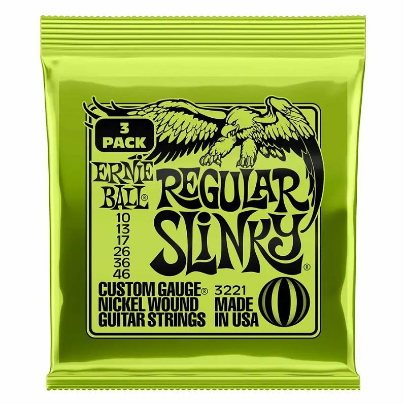 Ernie Ball 3221 Regular Slinky 10-46 3 Pack Corde per chitarra elettrica