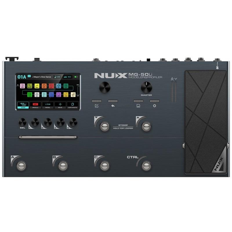 Nux MG-50li DB Dark Blue Modeler & Profiler con batteria al litio Pedaliera per chitarra