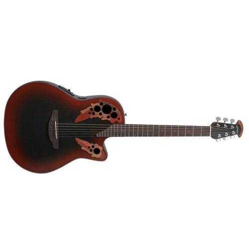 Ovation CE44RRB Celebrity Elite Plus Mid Cutaway Reverse Red Burst Chitarra Acustica Elettrificata