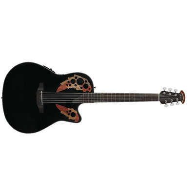 Ovation CE445 Black Celebrity Elite Plus Mid Cutaway Chitarra Acustica Elettrificata
