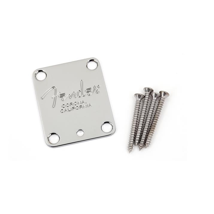 Placca Fender per manico chitarra americana a 4 bulloni con stampa Fender Corona