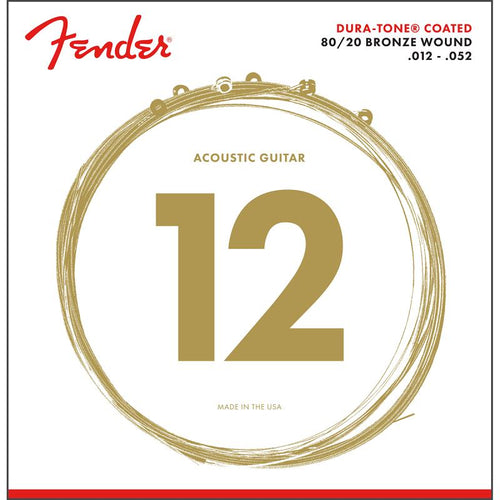 Fender 880L 8020 DuraTone Coated 1252 Muta di corde per chitarra acustica