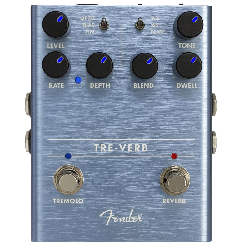 Fender TreVerb Digital ReverbTremolo Pedale per chitarra elettrica