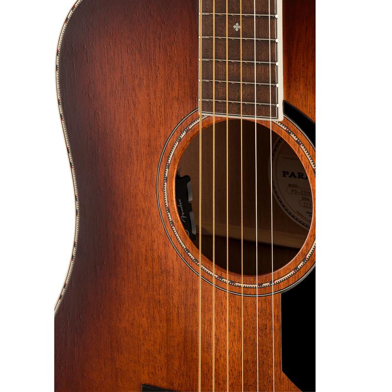 Fender Paramount PO220E Orchestra WC ACB MAH All Mahogany Aged Cognac Burst Chitarra acustica elettrificata - immagine 4