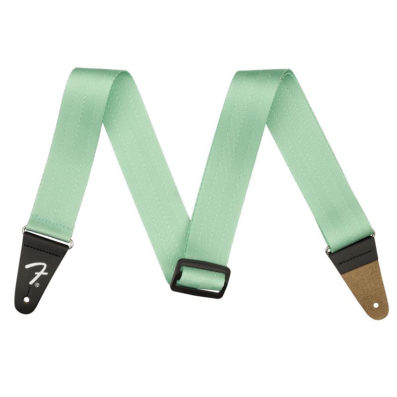 Fender 2 American Professional Seatbelt Strap Mystic Surf Green Tracolla