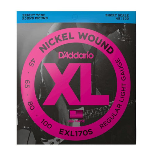 DAddario EXL170S Regular Light Short Scale 045100 Muta di corde per basso elettrico