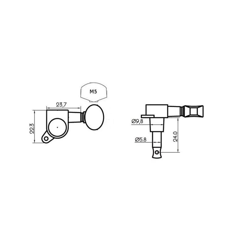 Parts Planet Mh Ae105 Cr Set Meccaniche L3R3 Per Chitarra Elettricaacustica - immagine 2