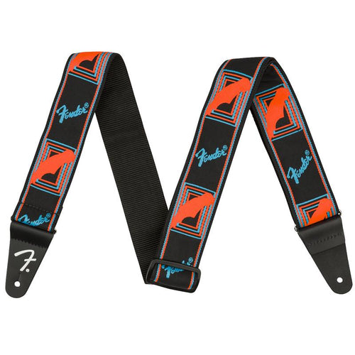 Fender Neon Monogrammed Strap BlueOrange Tracolla