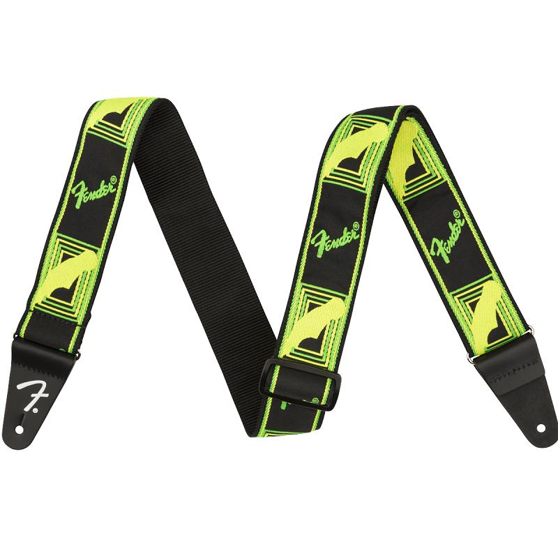 Fender Neon Monogrammed Strap GreenYellow Tracolla