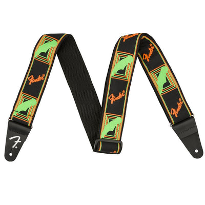 Fender Neon Monogrammed Strap GreenOrange Tracolla