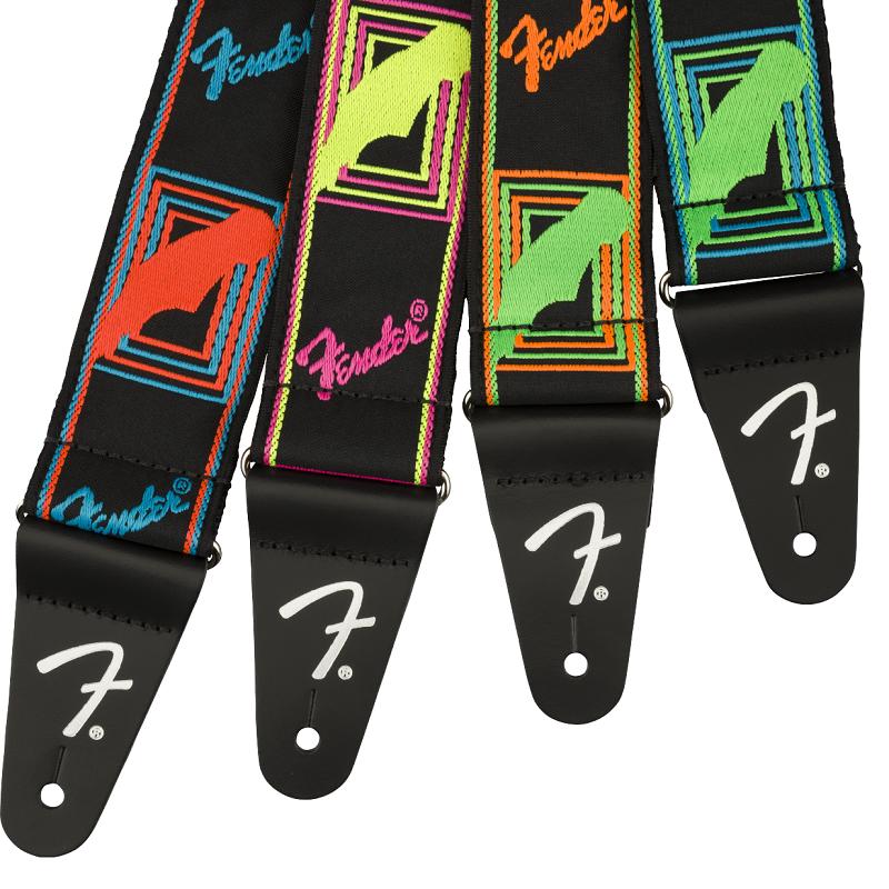 Fender Neon Monogrammed Strap GreenOrange Tracolla - immagine 3