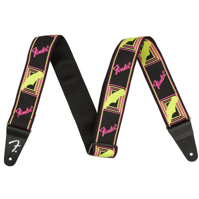 Fender Neon Monogrammed Strap YellowPink Tracolla