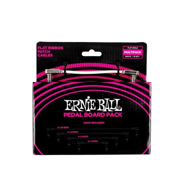 Ernie Ball 6387 Flat Ribbon Patch Cables White Multipack