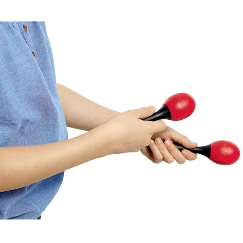 Nino Percussion Nino569R Maracas Ovali in Plastica Rosso - immagine 2