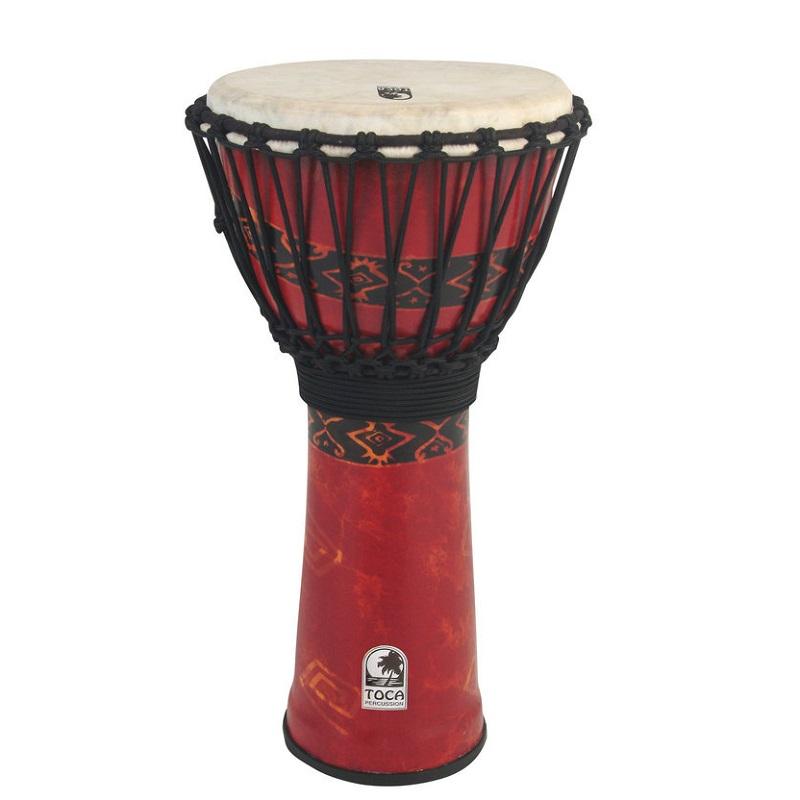 Toca SFDJ12RP Bali Red Djembe Freestyle Rope Tuned
