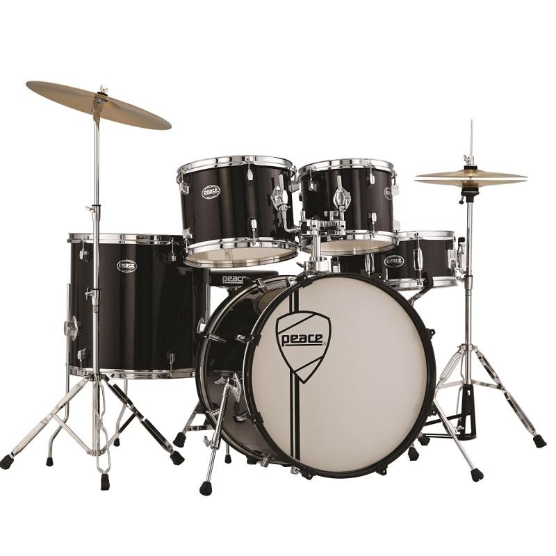Peace Vulcanian DP10522CHC11 Black Batteria acustica con pelli Remo