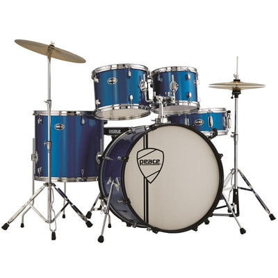Peace Vulcanian DP10522CHC22 Metallic Blue Batteria acustica con pelli Remo