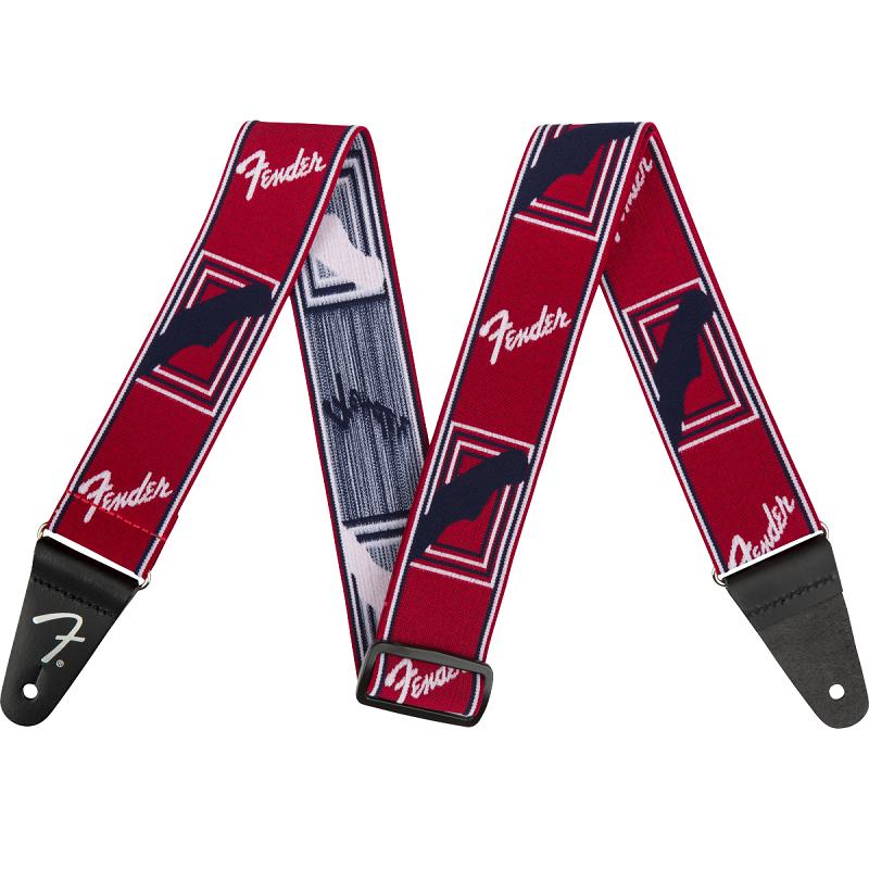 Fender WeighLess Monogram Strap RedWhiteBlue 2 Tracolla