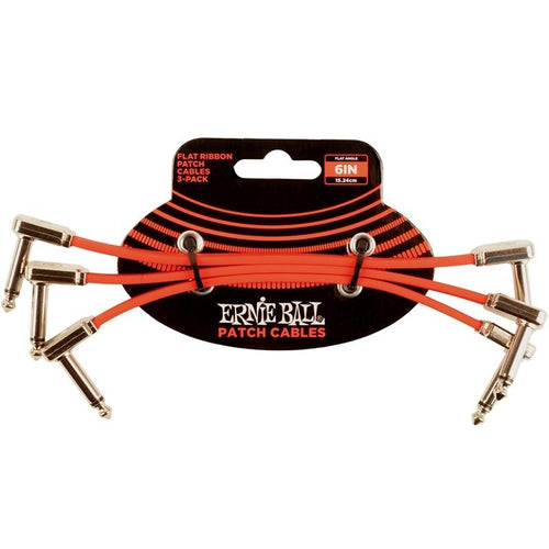 Ernie Ball 6402 Flat Ribbon Patch Cable Red 1524cm 3Pk Cavo