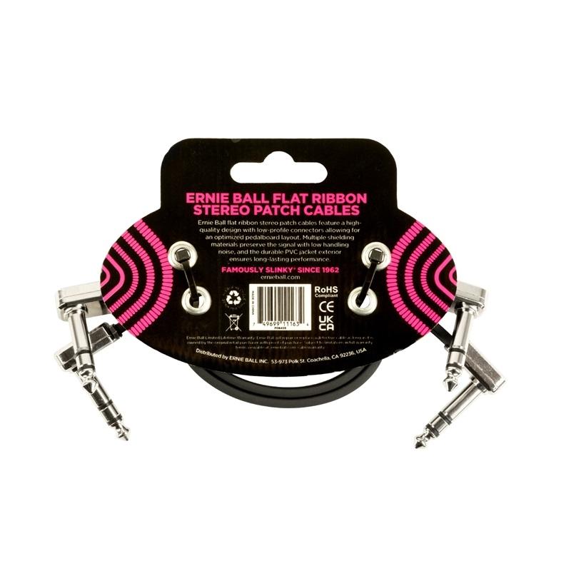 Ernie Ball 6405 Flat Ribbon Stereo Patch Cable 3048cm 2Pk Cavo - immagine 2