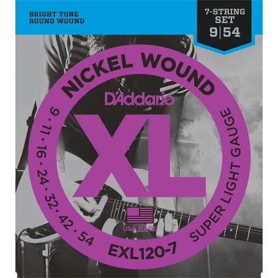DAddario EXL1207 0954 Super Light Muta di corde per chitarra elettrica 7 Corde