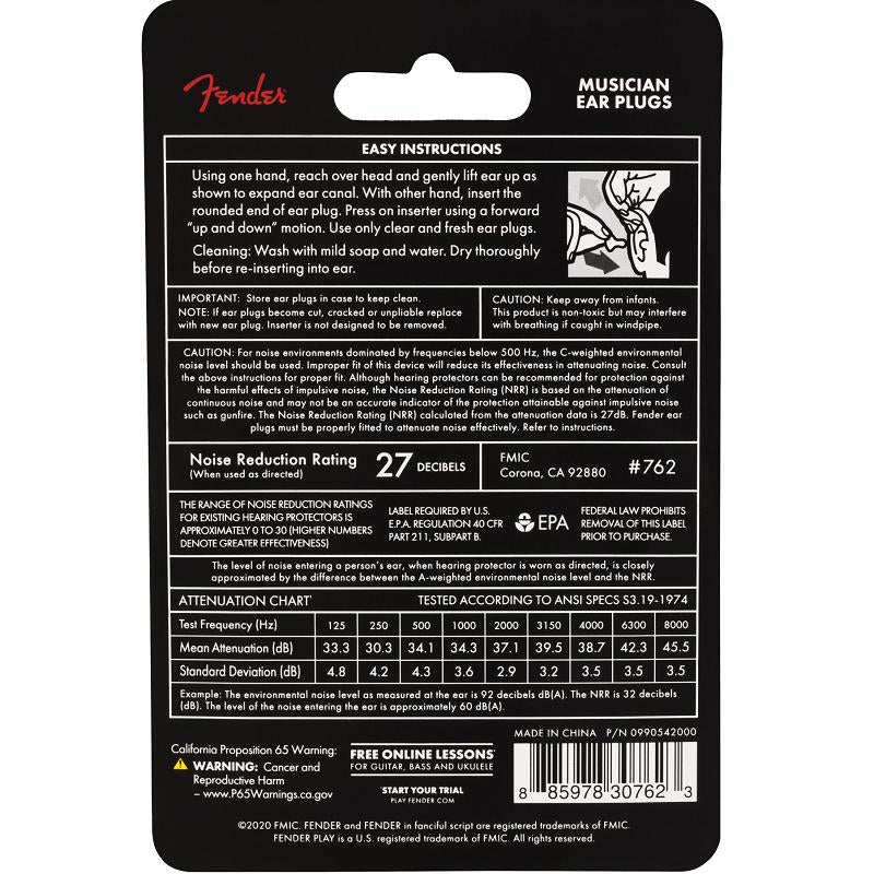 Fender Ear Plugs Musician Series Black - immagine 4