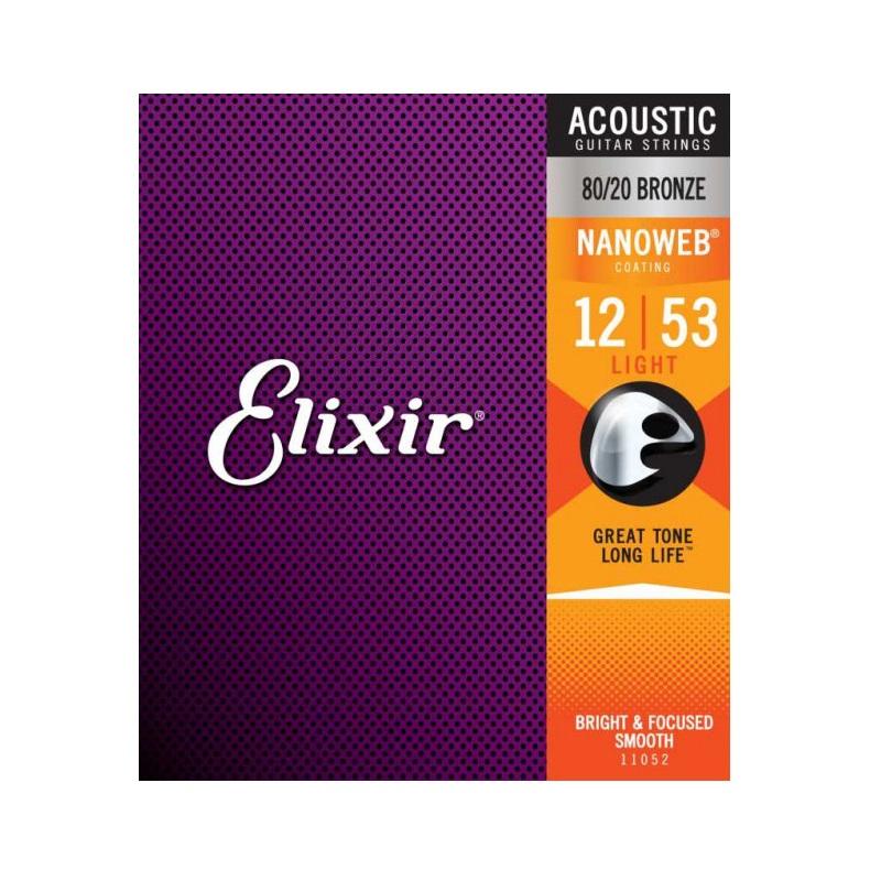 Elixir 11052 1253 Nanoweb Light Acoustic Bronze Corde per chitarra acustica