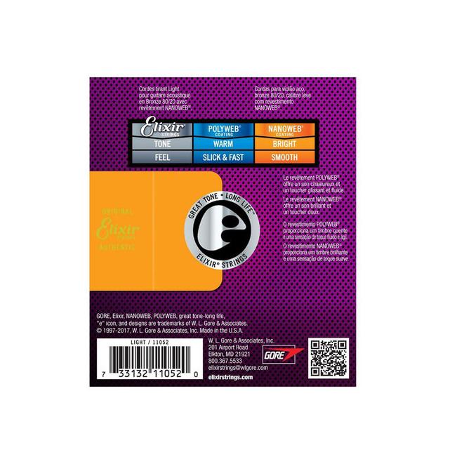Elixir 11052 1253 Nanoweb Light Acoustic Bronze Corde per chitarra acustica - immagine 2