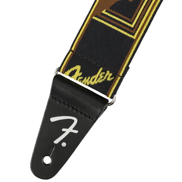 Fender WeighLess Monogram Strap BlackYellowBrown 2 Tracolla - immagine 2