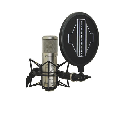 Sontronics STC3X Pack Silver Microfono Multipolare da Studio con Supporto elastico e Filtro Antipop