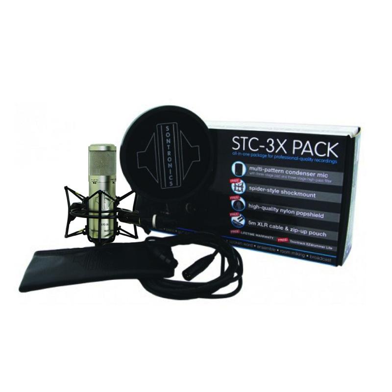 Sontronics STC3X Pack Silver Microfono Multipolare da Studio con Supporto elastico e Filtro Antipop - immagine 2