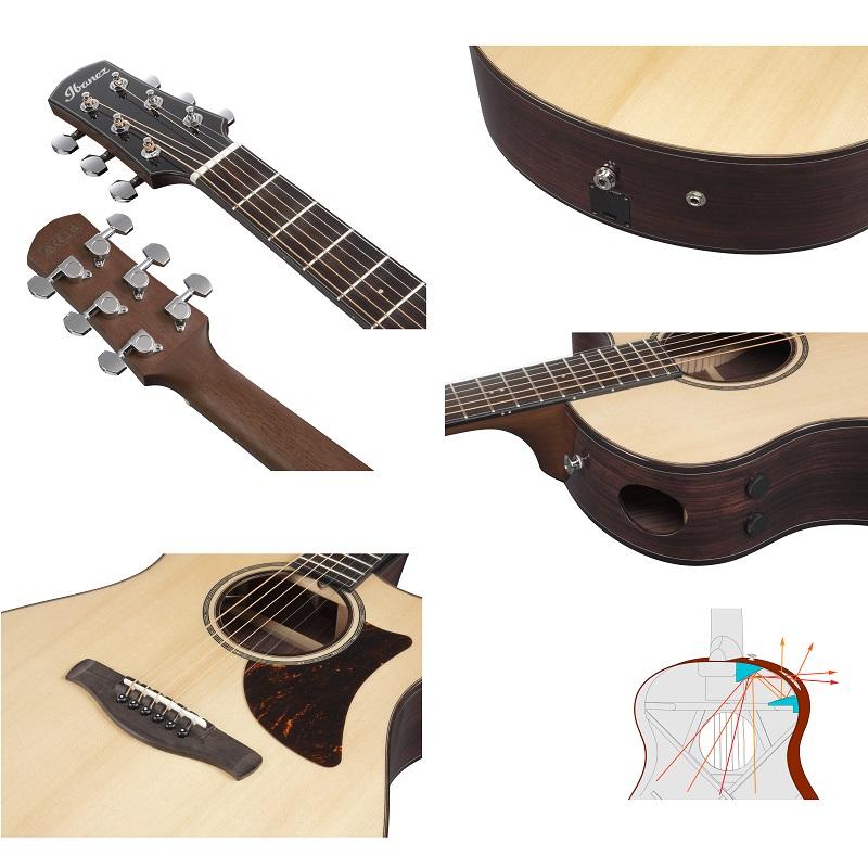 Ibanez AAM380CE NT Natural High Gloss Chitarra Acustica Elettrificata - immagine 5