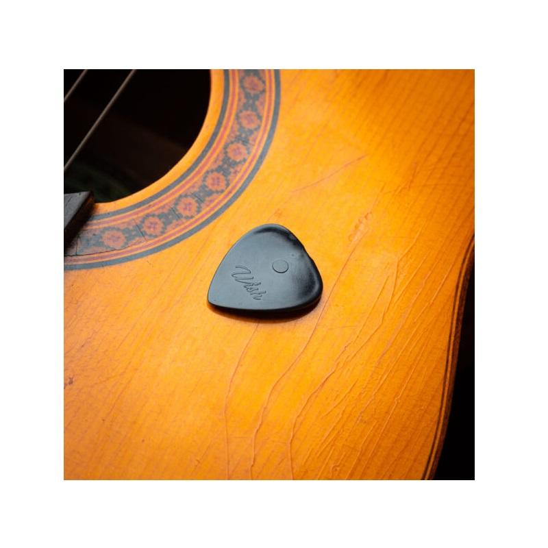 Plick The Pick Wish 07 mm Celluloide Nero Plettro per chitarra acustica MADE IN ITALY - immagine 2