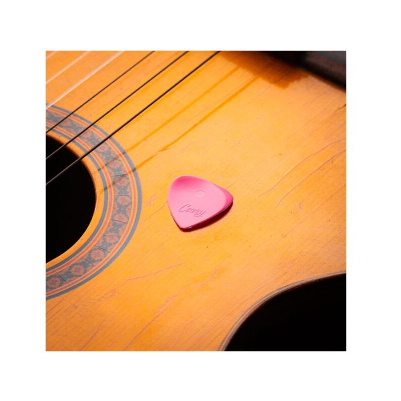 Plick The Pick Cerry 06 mm Softy Rosa Perlato Plettro per chitarra acustica MADE IN ITALY - immagine 3