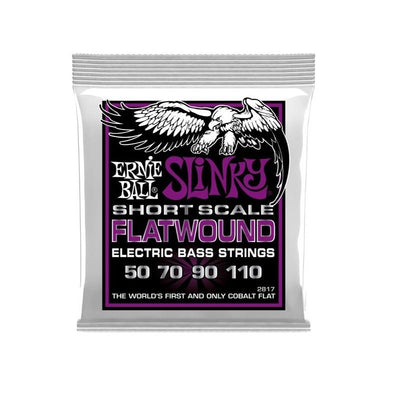 Ernie Ball 2817 Slinky Short Scale Flatwound El Bass 50110 Muta di corde lisce per basso SCALA CORTA