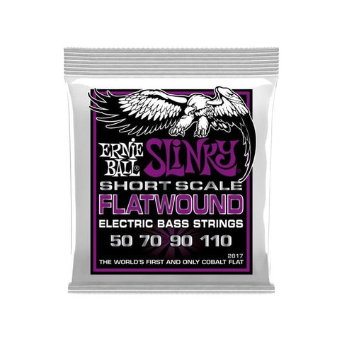 Ernie Ball 2817 Slinky Short Scale Flatwound El Bass 50110 Muta di corde lisce per basso SCALA CORTA