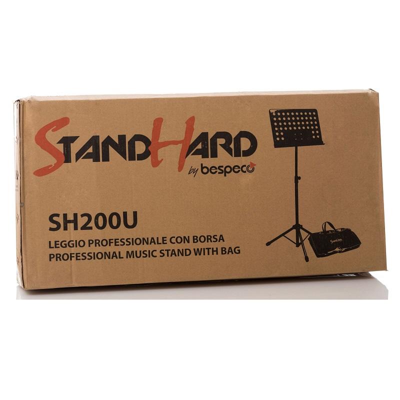 Bespeco SH200U Leggio in acciaio con tavola in lamiera forata e borsa - immagine 3