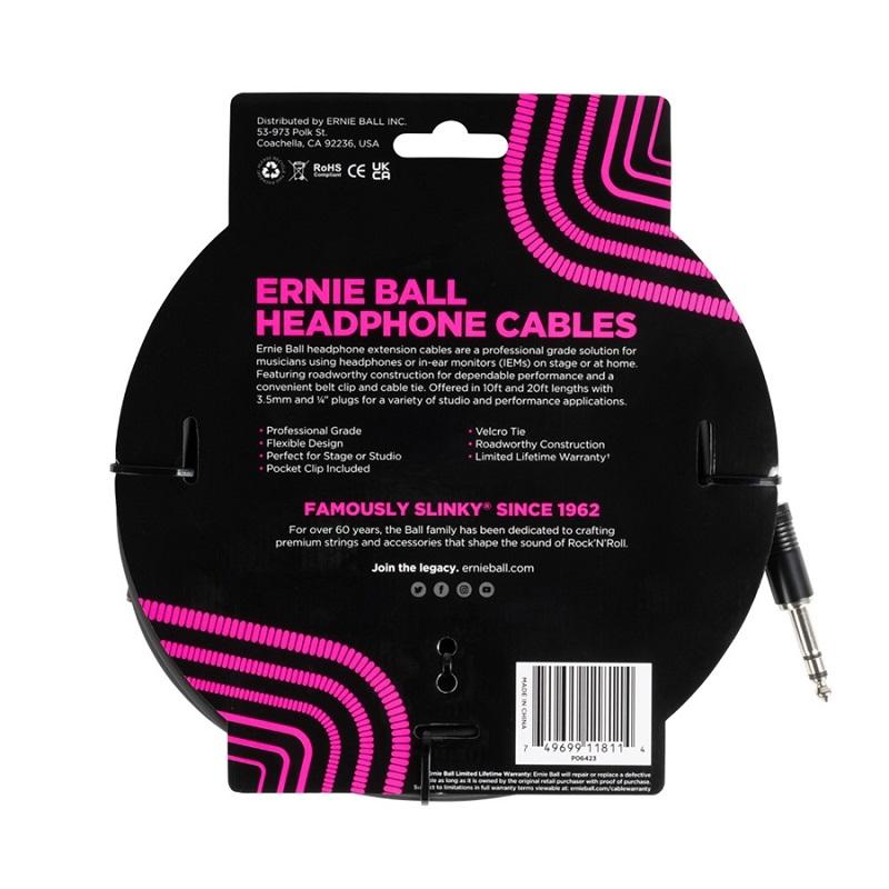 Ernie Ball 6423 Cavo Prolunga Cuffie Trs Jack Grande 6m - immagine 2