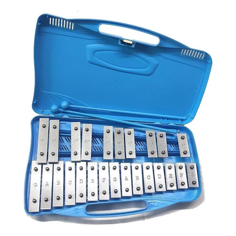 Alysee MT25CRBL Blue Glockenspiel Metallofono Cromatico 25 Note