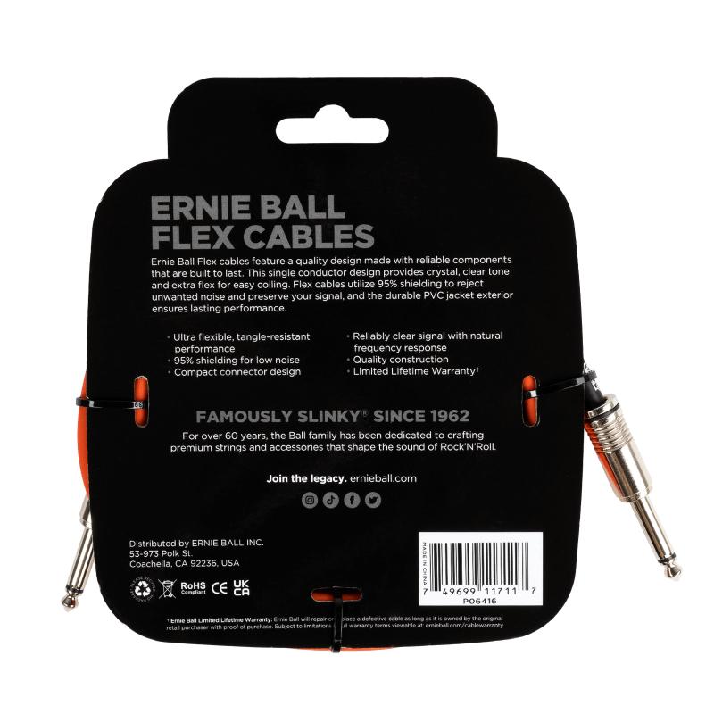 Ernie Ball 6416 Flex Cable Orange 3m Cavo - immagine 2