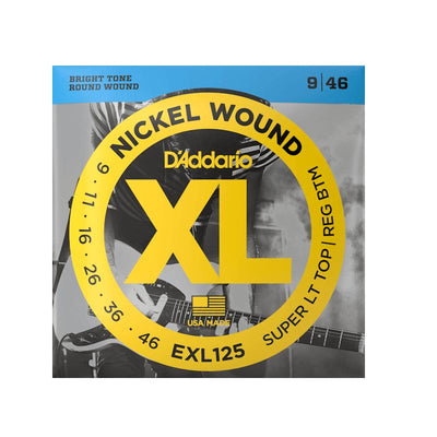 DAddario EXL125 Super Light Top Regular Botton Muta di corde per chitarra elettrica