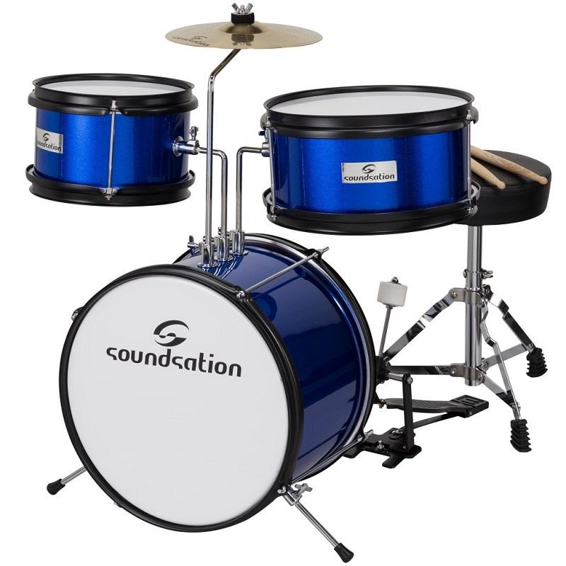 Soundsation JDK313MB Batteria acustica per bambini da 3 fusti completa blu metallizzato