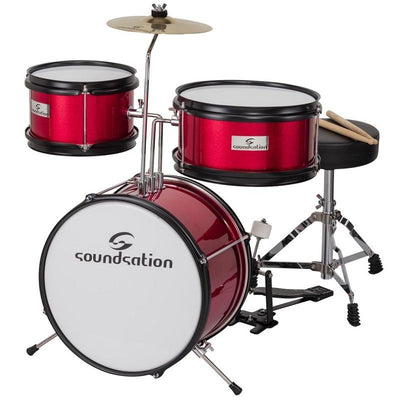 Soundsation JDK313MR Batteria acustica per bambini da 3 fusti completa rossa