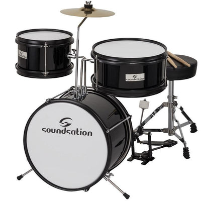 Soundsation JDK313BK Batteria acustica per bambini da 3 fusti completa nera