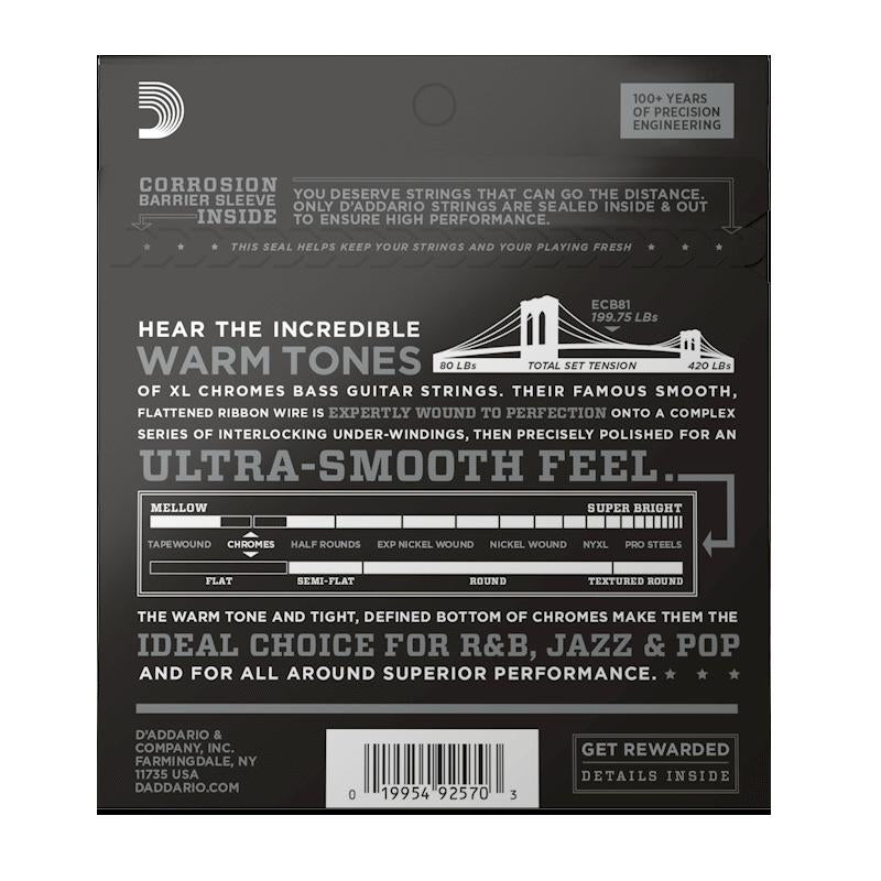 DAddario ECB81 Flat Wound 45100 Regular Light Long Scale Muta di corde per basso - immagine 2