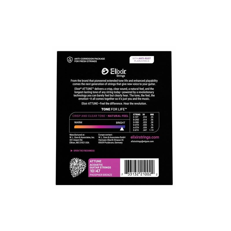 Elixir 21002 1047 Extra Light Phospor Bronze Muta di Corde per chitarra acustica - immagine 2